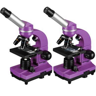 Мікроскоп Bresser Junior Biolux SEL 40x-1600x Purple з набором для дослідів та адаптером для смартфона